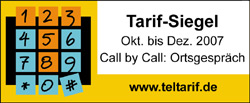 Tarifsiegel Quartal 4/2007 Ortsnetz